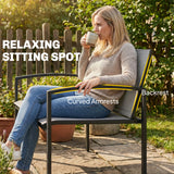 Outdoor Garden Bench, 44 in Metal Patio Garden Park Bench with Breathable Mesh Fabric, 528 lb Load Capacity