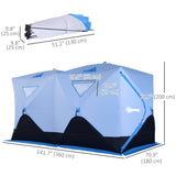 5-8 Person Insulated Ice Fishing Tent Shelter with Ventilation Windows and Carry Bag, for -22℉