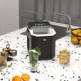 Portable Ice Maker, Self Cleaning Ice Machine with 9 Ice Cubes Ready in 6 Mins, 2 Sizes of Bullet Ice