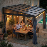 10' x 13' Outdoor Hardtop Pergola Gazebo with Polycarbonate Roof