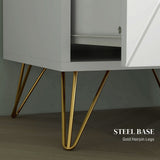Modern Bedside Table, Accent Nightstand with 2 Drawers, Bed End Table for Bedroom