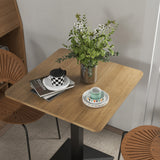 Table à manger carrée 28 po, table à manger moderne avec base en acier, petite table de cuisine compacte