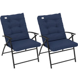 Ensemble 2 chaises pliantes extérieures dossier ajustable, chaises camping rembourées pour événements