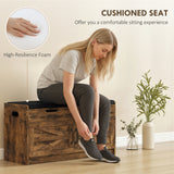 Shoe Storage Bench, Entryway Bench with 2-Tier Cabinet, Padded Cushion for Hallway