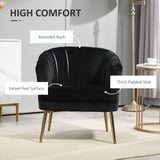 Fabric Armchair, Modern Accent Chair with Gold Metal Legs for Living Room