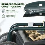 Garden Cart Garden Seat on Wheels with Tool Tray, 360° Swivel and Height Adjustable Seat