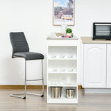 Bar Table, High Top Pub Table with 4 Storage Shelves