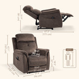 Fauteuil inclinable manuel avec massage par vibration, fauteuil inclinable pour salon avec poches latérales