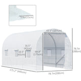 14.6x6.6x6.6ft Walk-in Tunnel Greenhouse Portable Garden Plant Growing Warm House with Door and Ventilation Window