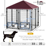 Outdoor Dog Kennel, Lockable Pet Playpen Crate, Welded Wire Steel Fence