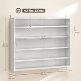 5-Tier Display Cabinet, Shot Glass Display Case, Glass Curio Cabinet with 2 Glass Doors and 4 Adjustable Shelves