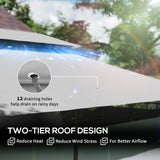 Gazébo patio toit double 10' x 13'