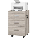 Mobile Filing Cabinet with Wheels, 3 Drawer File Cabinet with Lock and Keys for Home Office