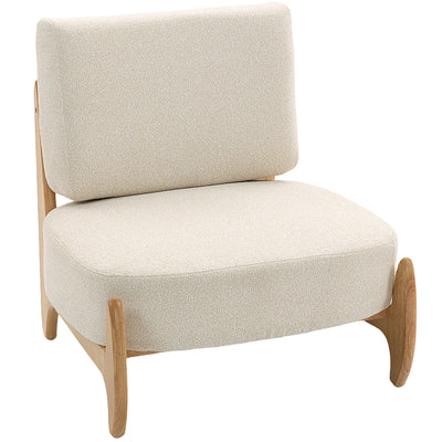 Fauteuil d'Accent avec Cadre en Bois Caoutchouc, Large Siège