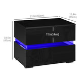 Modern Nightstand, Bedside Table with 2 Drawers