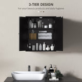 Bathroom Medicine Cabinet, Wall Cabinet with 2 Doors and Adjustable Shelf