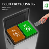 Poubelle en acier inoxydable 2x5,3 gal (2x20 L) avec couvercle à fermeture douce et seaux intérieurs amovibles
