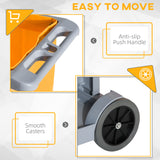Janitorial Cart with 3 Shelves, Cleaning Cart on Wheels with Rubbish Bag and Mop Holders for Hotel