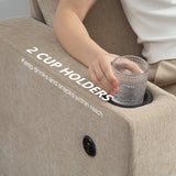 3 Seater Sofa with USB Ports & Cup Holders