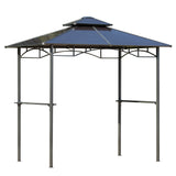 8' x 5' Hardtop Grill Gazebo, Outdoor Canopy with Side Shelves & Double Roof