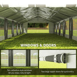 20'x33' Heavy Duty Large Party Tent & Carport with Removable Sidewalls