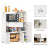 Compact Kitchen Pantry Cabinet Server Hutch Storage Buffet with Microwave Oven Stand Drawer and Shelves