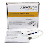 4PORT ST4300MINU3W USB 3.0 M/F Mini Hub with Built-IN Cable