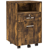 Small Filing Cabinet with 2 Drawers, Lockable Home Office Storage Cabinets on Wheels for A4, Letter Size