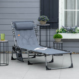 Chaise longue patio pliante, chaise longue rembourrée pour bronzage avec dossier ajustable 5 positions