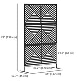 Metal Outdoor Privacy Screen, Freestanding Outdoor Divider with Stand, 78