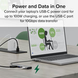Plugable Technologies USB C Hub Multiport Adapter, 4 in 1, 100W Pass T