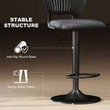 Bar Stools Set of 2, Modern Swivel Counter Height Barstools with Footrest and Hollow Backrest