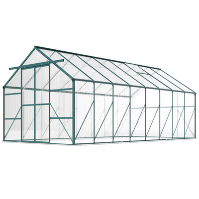 16' x 8' Aluminum Polycarbonate Greenhouse Walk-in Garden Greenhouse Kit with Adjustable Roof Vent