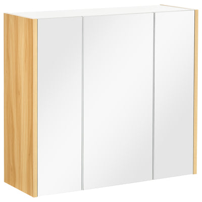 Wall Mounted Medicine Cabinet with Mirror Wall Mirror Cabinet with 3 Doors and Adjustable Storage Shelves