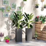 2 Pack Planter Box, 26 Inch Plastic Flower Pots with Water Level Indicator