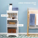 Modern Bathroom Floor Cabinet with Open Shelf, Freestanding Storage Organizer Unit with Single Door for Home Office