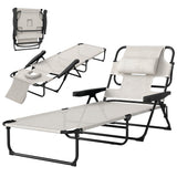 Folding Lounge Chair w/ Reclining Back