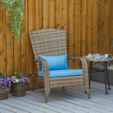 Chaise Adirondack patio osier, dossier courbé haut et accoudoirs confortables pour terrasse jardin