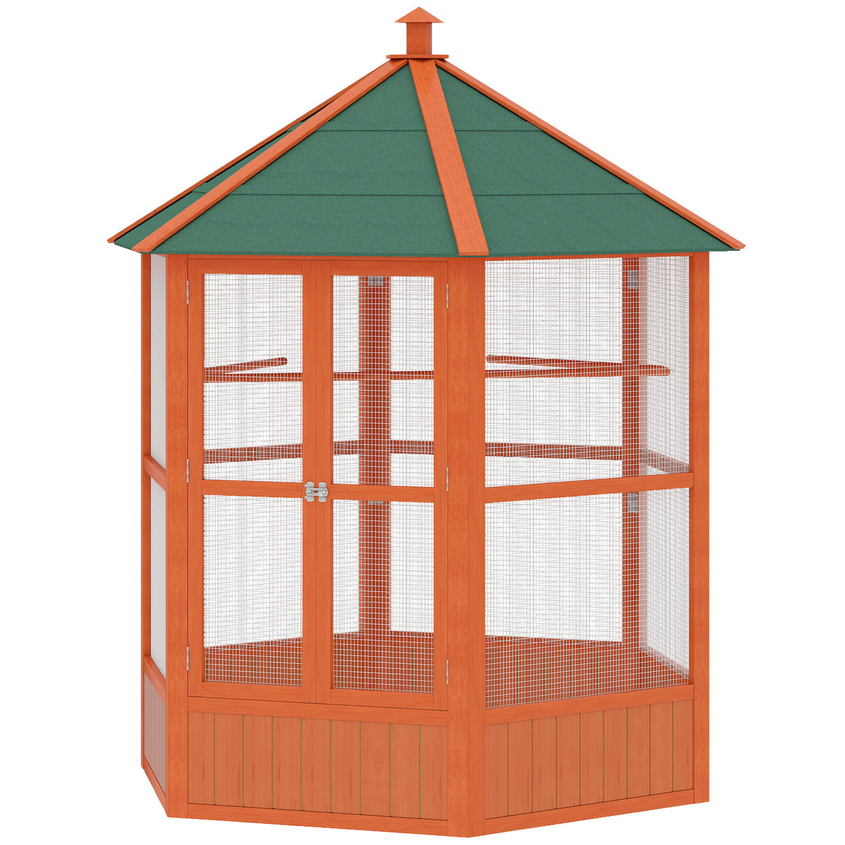 Volière en bois hexagonale 70