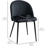 Modern Dining Chairs, Mid-Back Velvet-touch Upholstery Side Chair, Set of 4