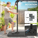 8' x 8' Offset Cantilever Patio Umbrella with Base Weights, UPF50+ Cantilever Parasol with 360° Rotation