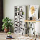9-Tier DVD Shelf with 18 Compartments and 14 Adjustable Shelves, Holds 640 CDs, 360 DVDs or 430 Blu-rays