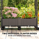Lit de jardin surélevé avec treillage en arche, sur roues avec treillage latéral pour plantes grimpantes