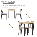 Ensemble table et 2 chaises de salle à manger, table de cuisine 3 pièces et chaises avec pieds en métal pour petits espaces