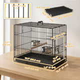 Bird Cage Portable w/ Slide-Out Tray Travel Cage for Parakeets w/ Perch & Food Bowls