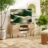 Meuble télé pour téléviseurs jusqu'à 55 pouces, unité télé avec tablettes et armoires de rangement pour salon