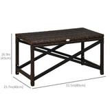 Table d'appoint patio en rotin