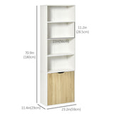 4-Tier Open Bookshelf with Doors Modern Home Office Bookcase Storage Cabinet for Living Room Bathroom Study