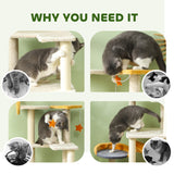Star and Moon Themed Cat Tree with Cat Scratching Posts, Bed