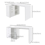 L-Shaped Desk, Computer Corner Desk with Storage Shelf, Drawer